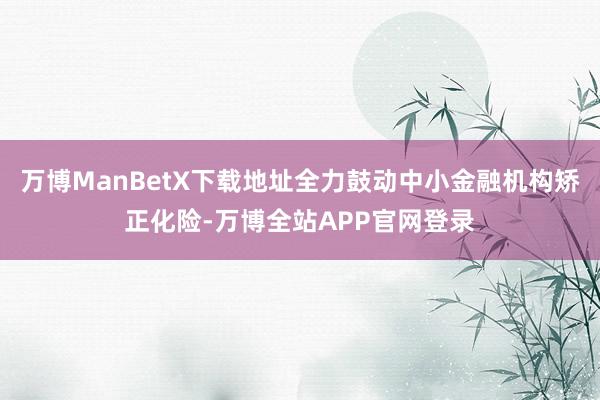 万博ManBetX下载地址全力鼓动中小金融机构矫正化险-万博全站APP官网登录