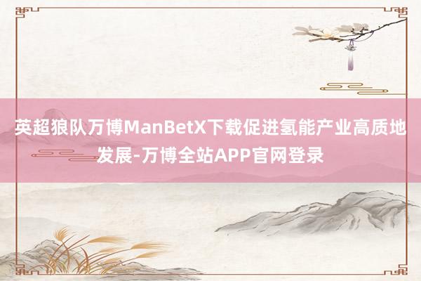 英超狼队万博ManBetX下载促进氢能产业高质地发展-万博全站APP官网登录