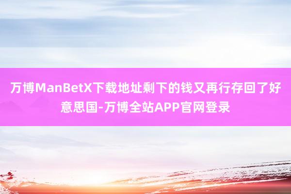 万博ManBetX下载地址剩下的钱又再行存回了好意思国-万博全站APP官网登录
