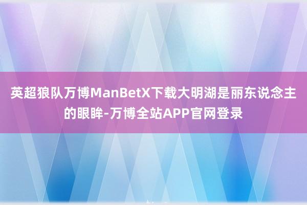 英超狼队万博ManBetX下载大明湖是丽东说念主的眼眸-万博全站APP官网登录